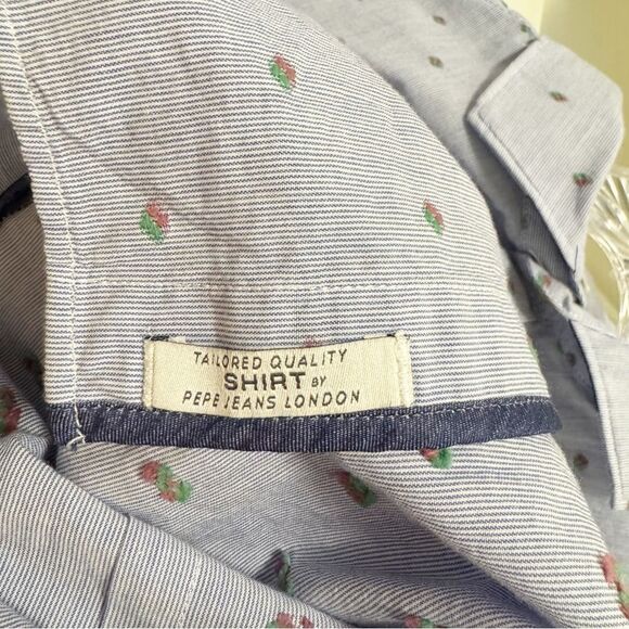 Pepe Jeans Floral Poplin Button Down Shirt - Size Medium - Picture 6 of 10